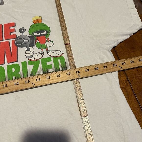 VTG 90s Six Flags Marvin the Martian Looney Tunes Vaporized T-Shirt Mens Size XL - Picture 10 of 10